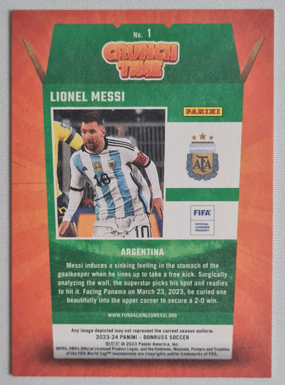 Lionel Messi - 2023 Panini - Donruss Soccer CRUNCH TIME green - Argentina #1