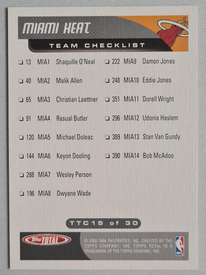 Shaquille O'Neal - 2005 Topps NBA Properties, TTC /30 Topps Total - Miami Heat NBA