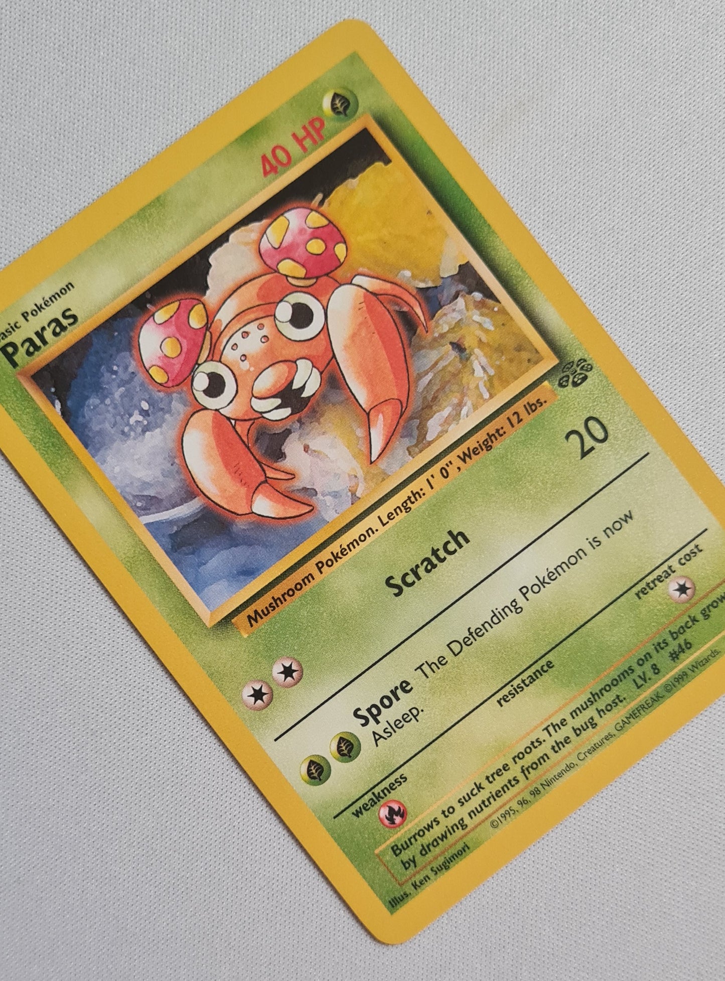 Paras - 1995,96,98 Pokemon Basic LV8 #46 40HP Rare Excellent condition