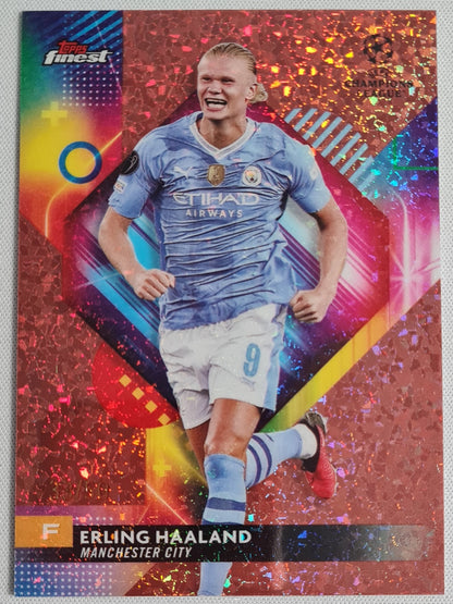 Erling Haaland - 2024 Topps Finest #121 Rose Gold Mini Diamond Refr. UCC /50