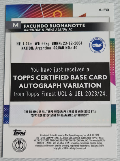 Facundo Buonanotte - 2024 Topps Finest EL (RC) Autograph Brighton & Hove Albion