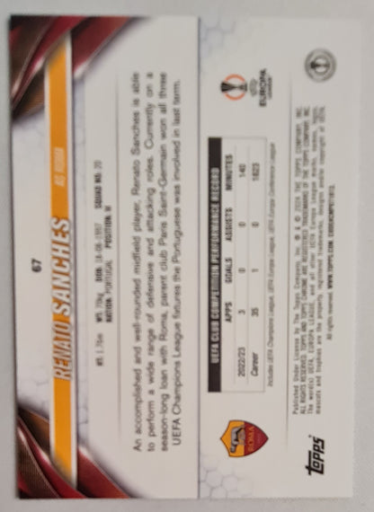 Renato Sanches - 2024 Topps Chrome #67 AS Roma EL Aqua