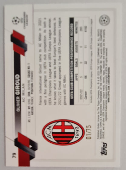 Oliver Giroud - 2022/23 Topps AC milan #79 Champions League /75 Carnaval