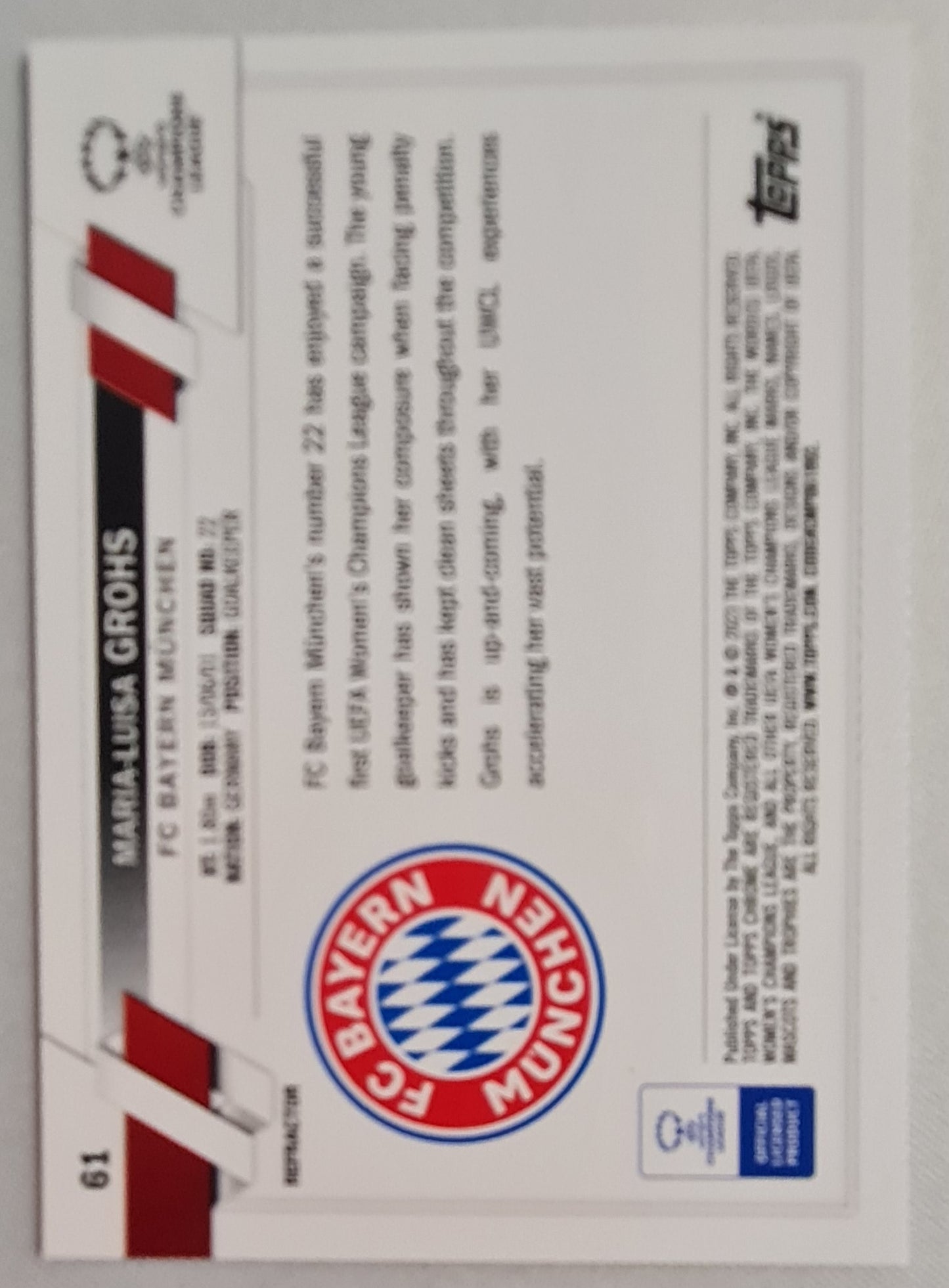 Maria-Luisa Grohs - 2023 Topps Chrome Future Stars #61 Bayern Munchen Women Refractor