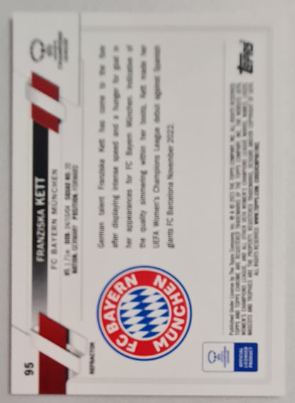 Franziska Kett - 2023 Topps Chrome #95 (RC) FC Bayern Munchen Women Champions League Refractor