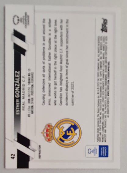 Esther Gonzalez - 2023 Topps Chrome #42 Real Madrid Women Champions League Refractor