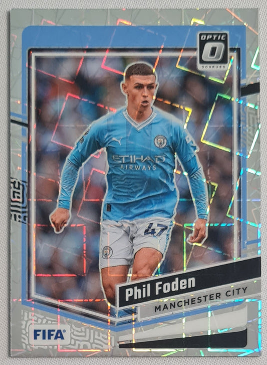 Phil Foden - 2023/24 Donruss Soccer #88 Prizm Manchester City FIFA Silver Velocity