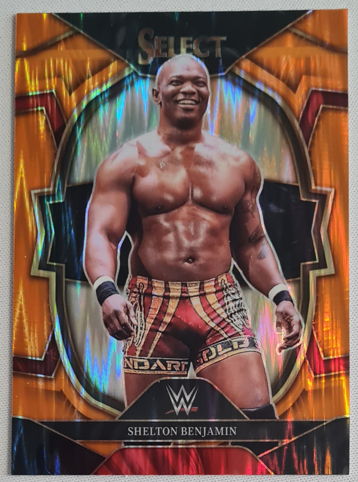 Shelton Benjamin - 2023 Panini Select WWE - RAW #60 Orange Flash Prizm