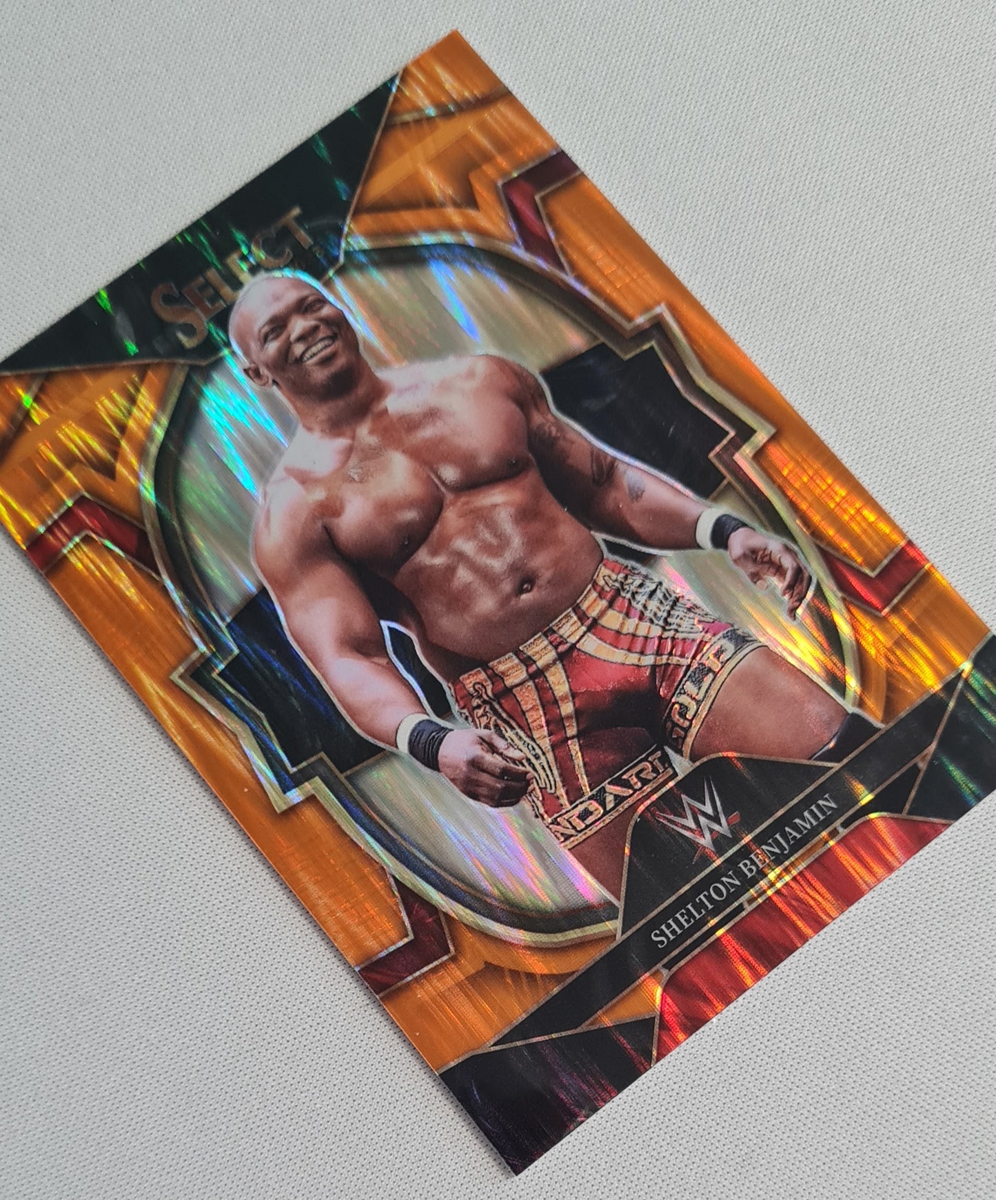 Shelton Benjamin - 2023 Panini Select WWE - RAW #60 Orange Flash Prizm