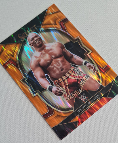 Shelton Benjamin - 2023 Panini Select WWE - RAW #60 Orange Flash Prizm