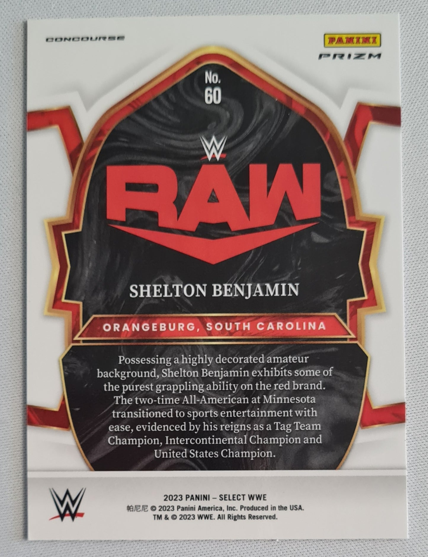 Shelton Benjamin - 2023 Panini Select WWE - RAW #60 Orange Flash Prizm