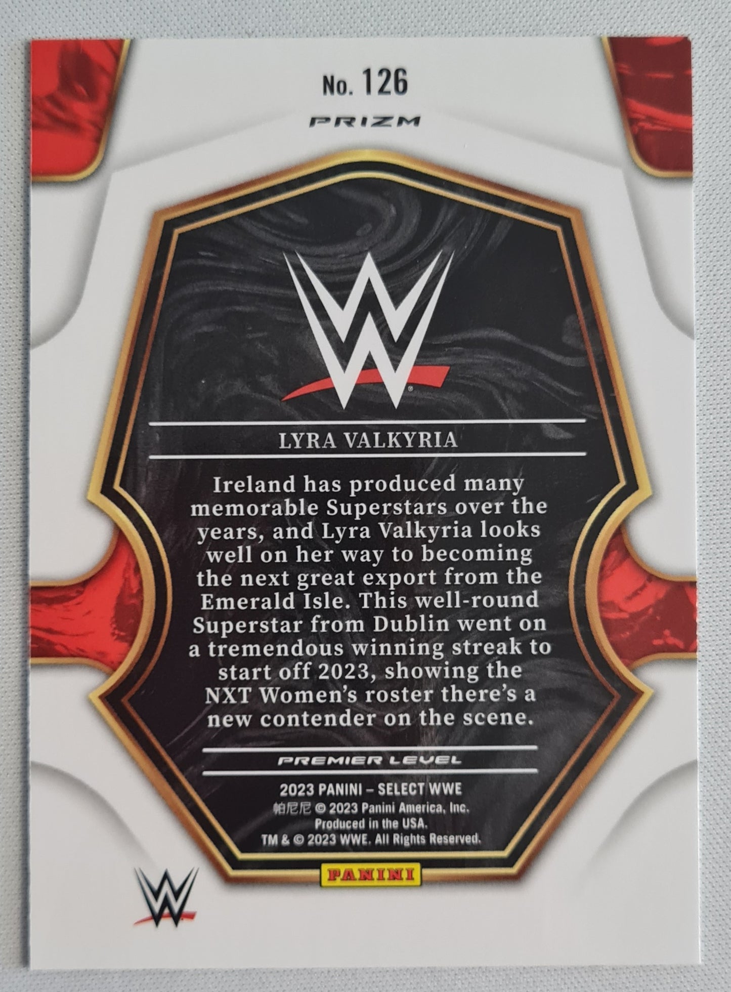 Lyra Valkeria - 2023 Panini Select WWE #126 Prizm Red/White/Blue
