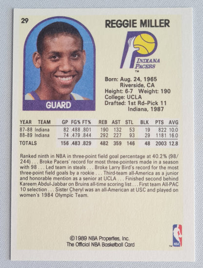 Reggie Miller - 1989 NBA Hoops Basketball Indiana Pacers #29 - Guard
