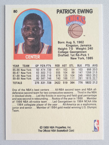 Patrick Ewing - 1989 NBA Hoops Basketball NY Knicks #80 - Center