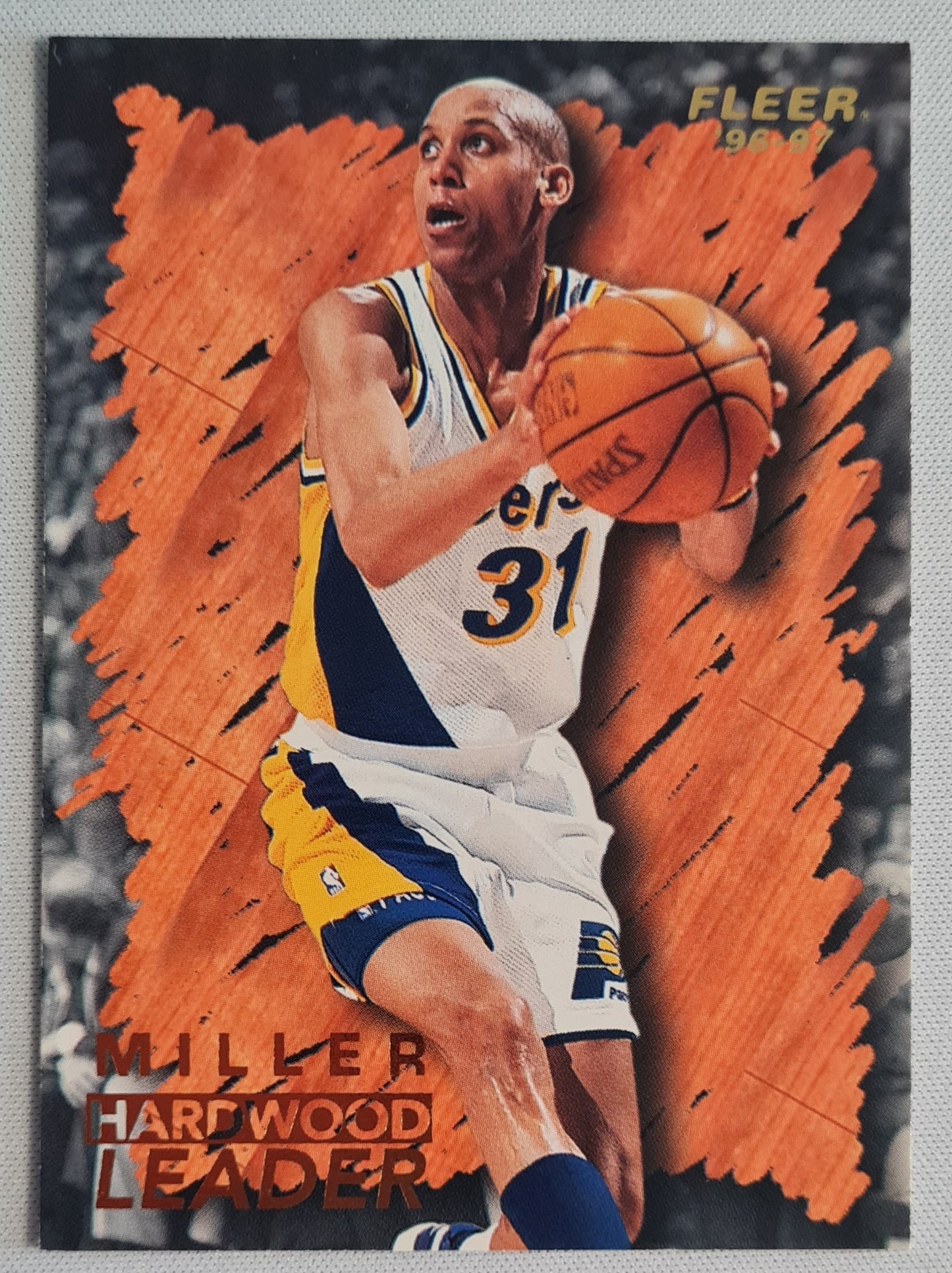 Reggie Miller - 1996 Fleer/SKYBOX NBA Basketball Indiana Pacers #130 - Hardwood Leader