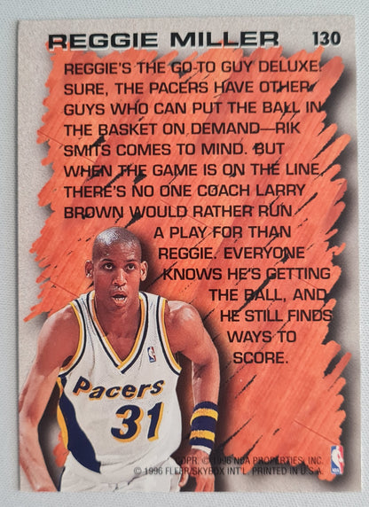 Reggie Miller - 1996 Fleer/SKYBOX NBA Basketball Indiana Pacers #130 - Hardwood Leader