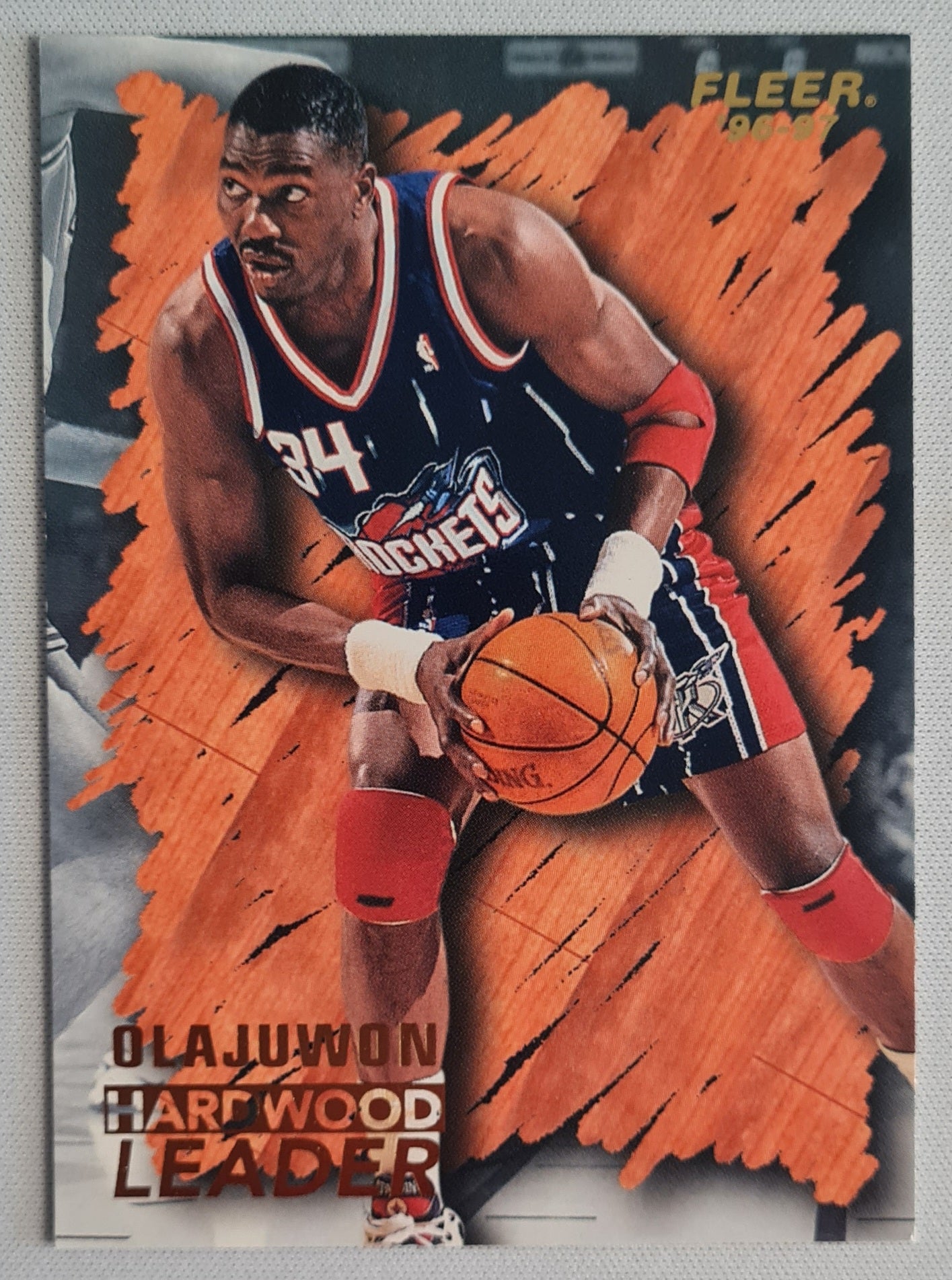 Hakeem Olajuwan - 1996 Fleer/SKYBOX NBA Basketball Houston Rockets #129 - Hardwood Leader