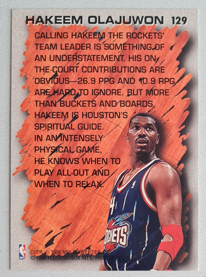 Hakeem Olajuwan - 1996 Fleer/SKYBOX NBA Basketball Houston Rockets #129 - Hardwood Leader