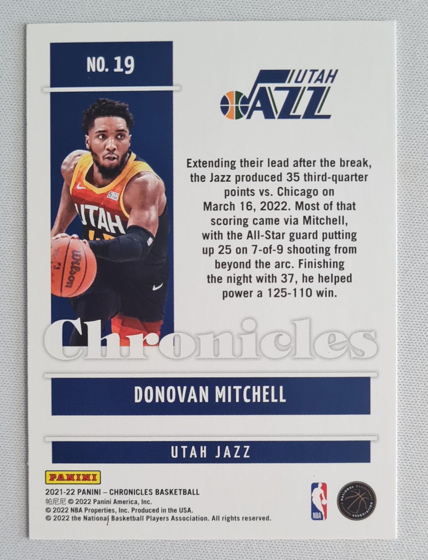 Donovan Mitchell - 2021 Panini Chronicles Basketball NBA Utah Jazz #19
