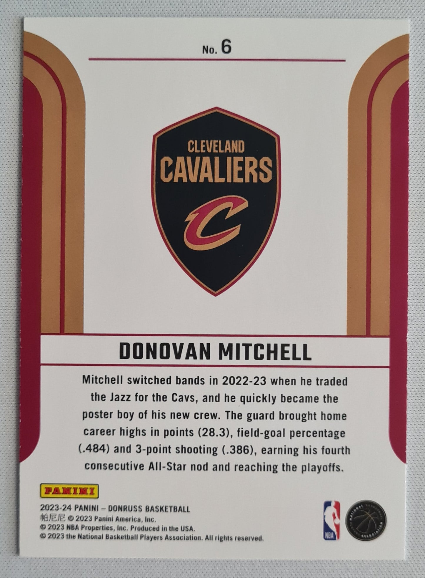 Donovan Mitchell - 2023 Panini Donruss Basketball NBA Cleveland Cavaliers #6 - Franchise Features