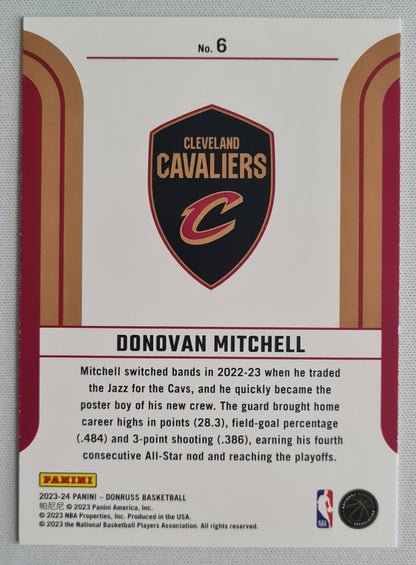 Donovan Mitchell - 2023 Panini Donruss Basketball NBA Cleveland Cavaliers #6 - Franchise Features