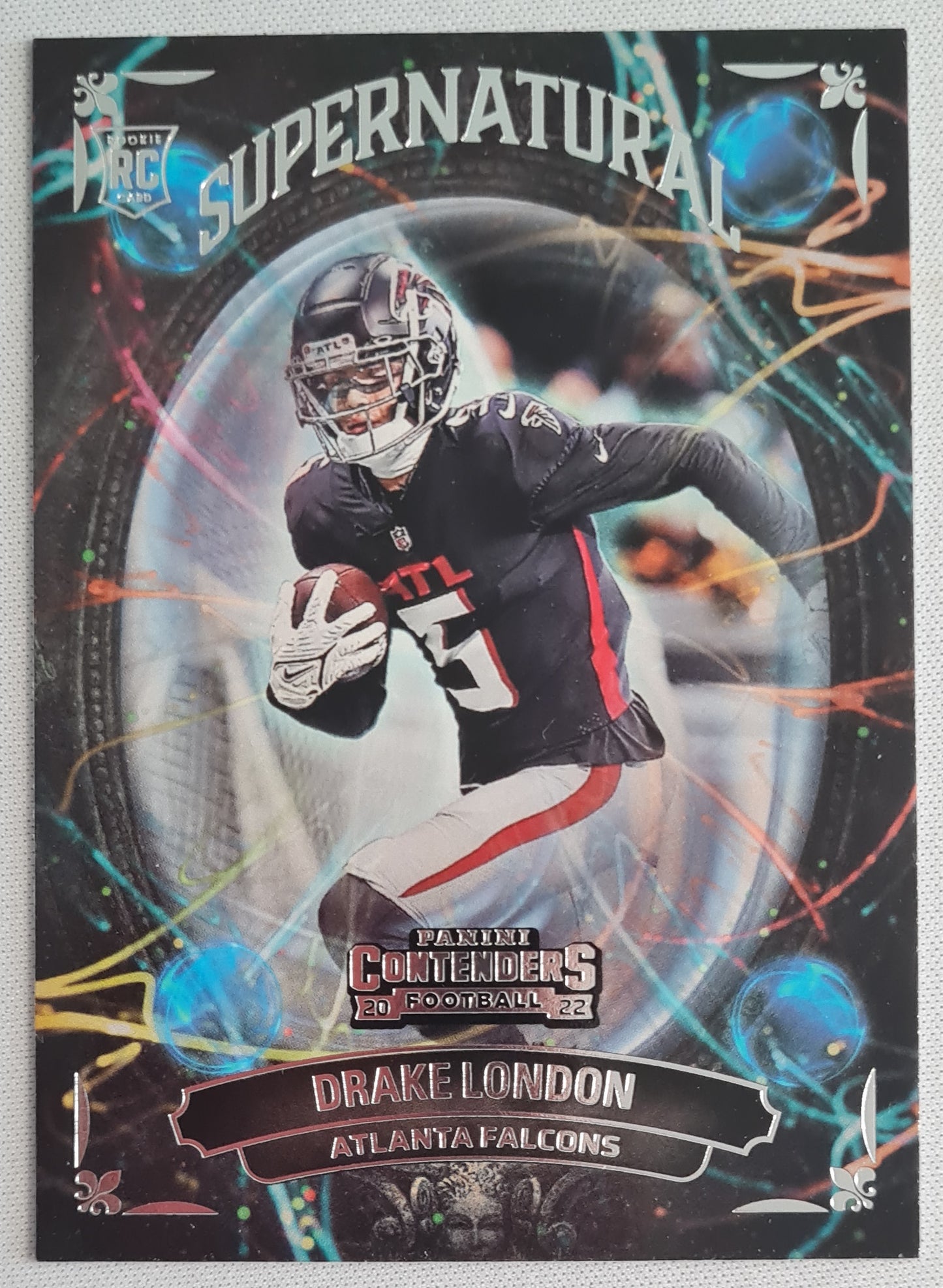 Drake London - 2022 Panini Contenders Football  NFL Atlanta Falcons Supernatural (RC) #SN-DLO