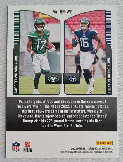 Garrett Wilson & Treylon Burks - 2022 Panini Contenders Football #RN-WB