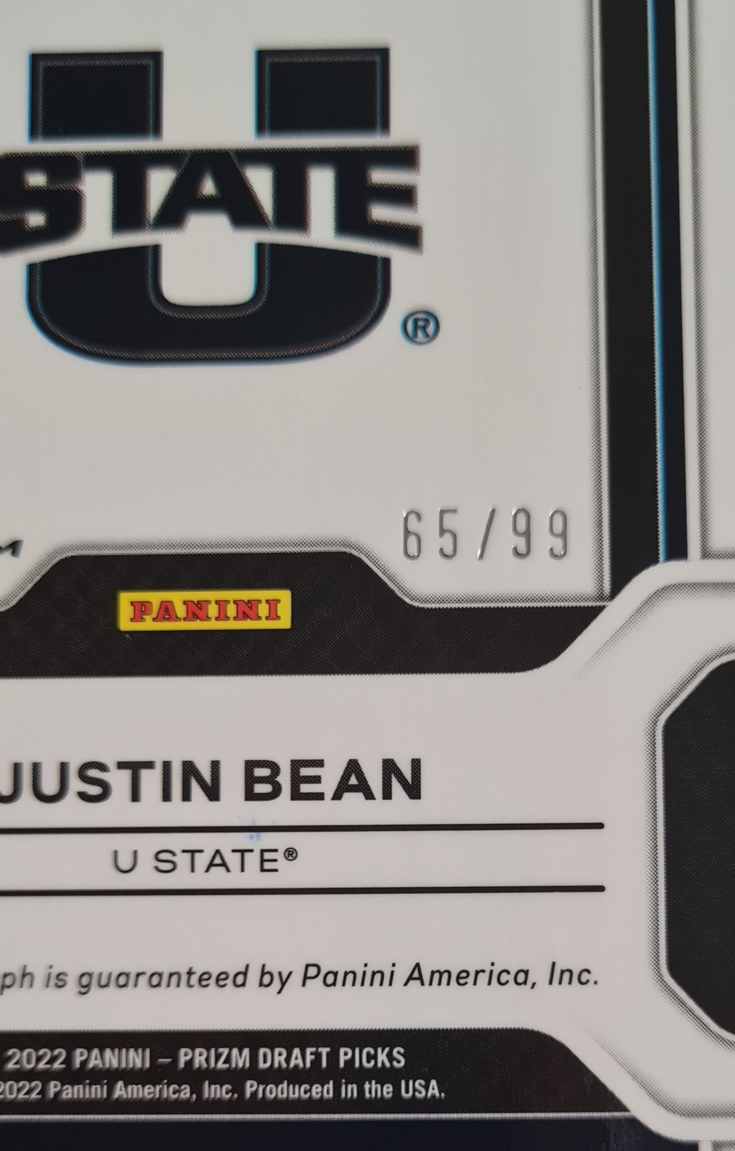 Justin Bean - 2022 Panini Prizm Draft Picks /99 #SS-JBE Sensational Signatures U STATE  - Purple Ice