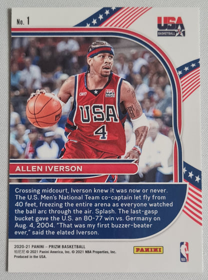 Allen Iverson - 2020 Panini Prizm Basketball #1 Team USA Basketball