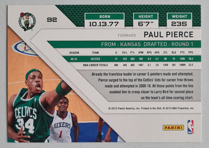 Paul Pierce - 2010 Panini  THREADS - NBA Basketball Boston Celtics