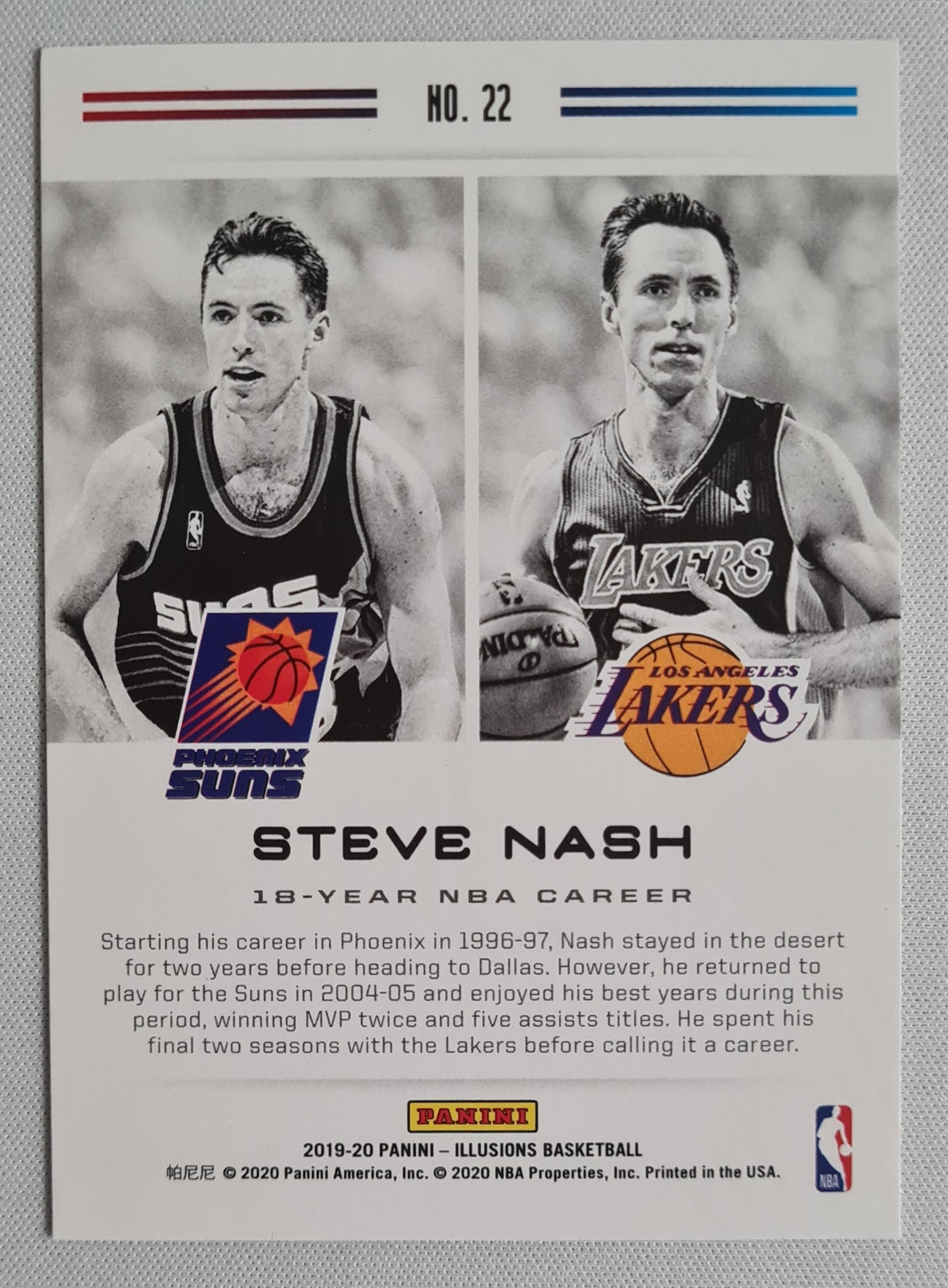 Steve Nash - 2019 Panini Illusions Basketball NBA Suns/Lakers #22 - CareerLineage