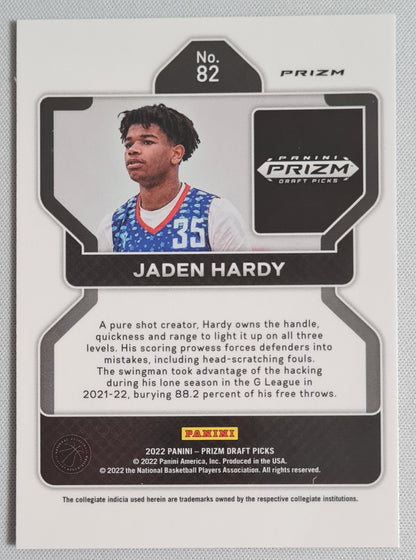 Jaden Hardy - 2022 Panini Draft Picks #82 Prizm Snakeskin Venom (RC)
