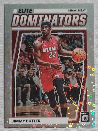 Jimmy Butler - 2022/23 Panini Donruss Optic Basketball #24 Prizm "Elite Dominators" Silver Discosparkle