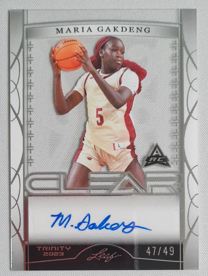 Maria Gakdeng - 2023 Leaf WNBA #CA-MG1 (RC) /49 Autograph (Trinity 2023) CLEAR