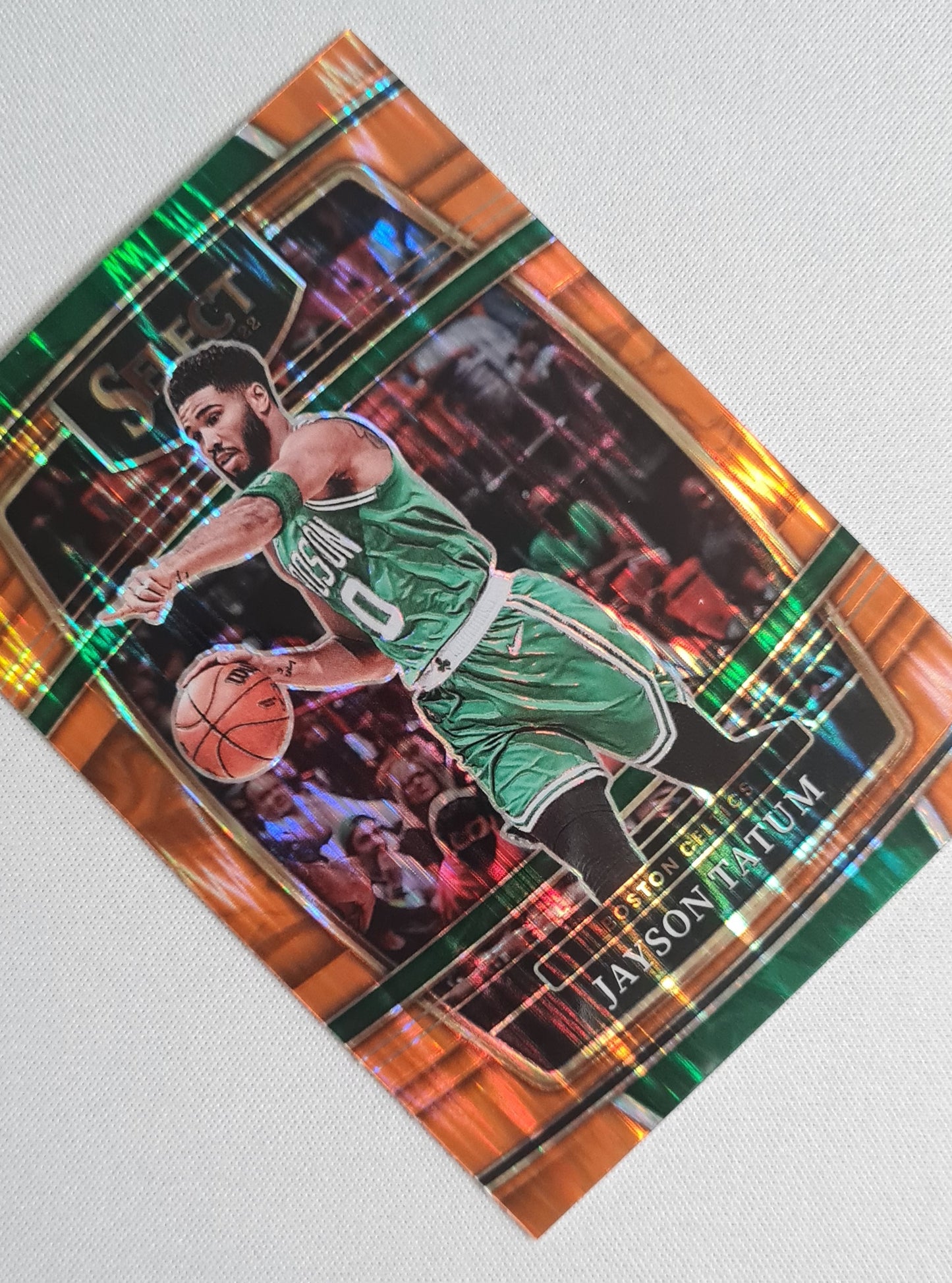 Jayson Tatum - 2021/22 Panini Select Basketball NBA Boston Celtics #77 Orange Shimmer Concourse