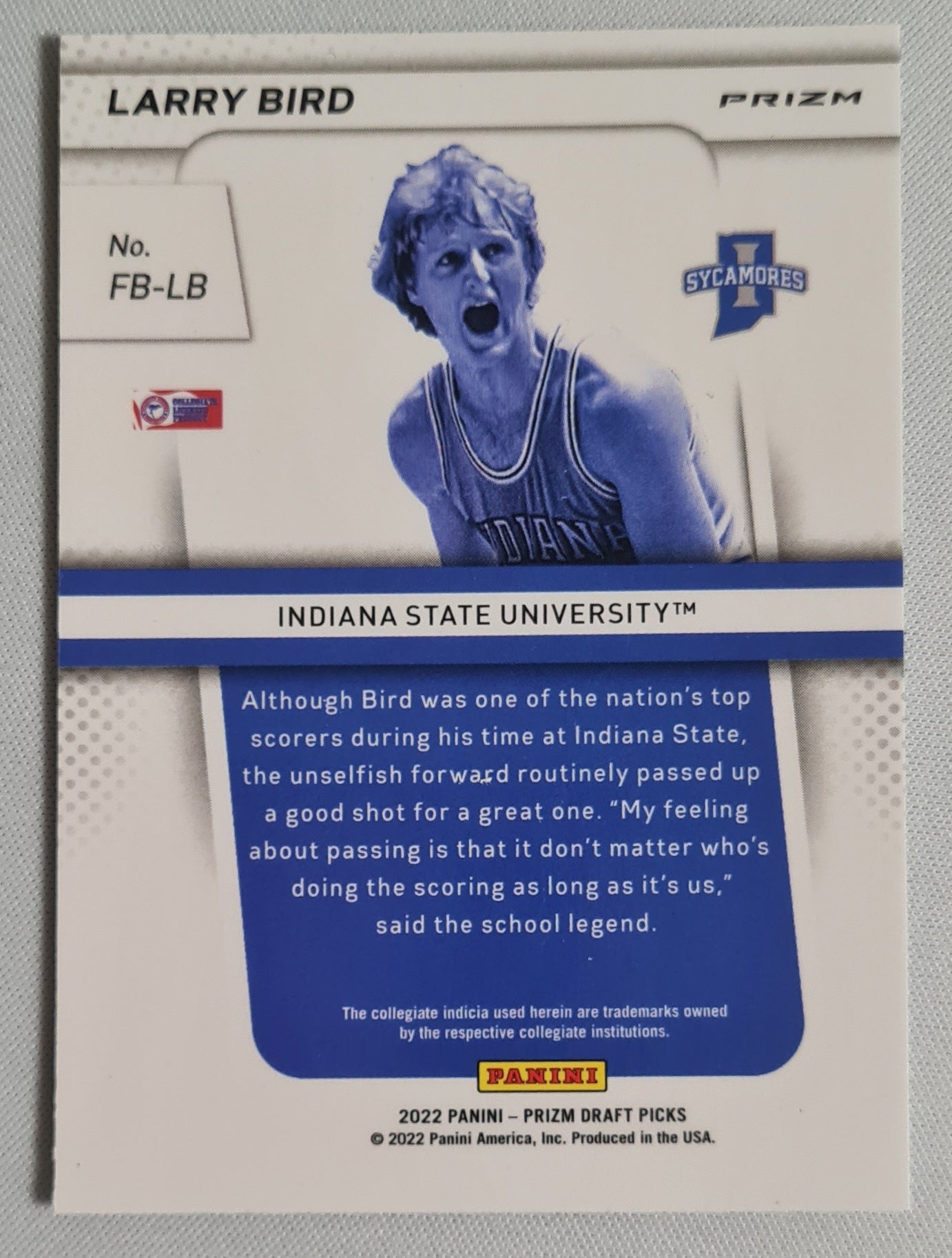 Larry Bird - 2022 Panini Prizm Draft Picks #FB-LB  Flash Back Hyper Prizm