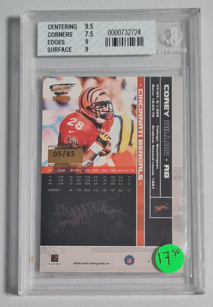 Corey Dillon - 2000 Revolution Premiere Date #21 Beckett 8 Cincinnati Bengals