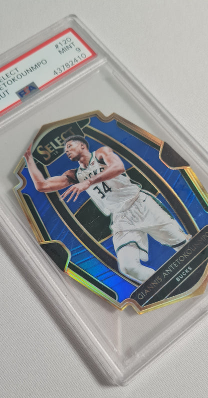 Giannis Antetokounmpo - 2018 Panini Select #120 Blue Die - Cut PSA 9
