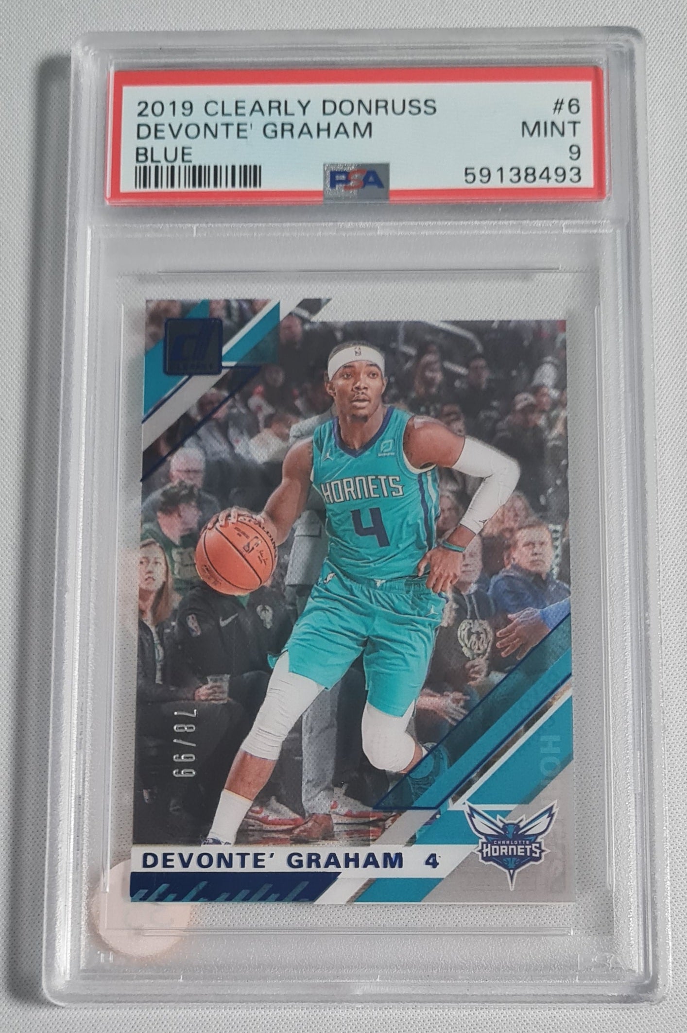 Devonte Graham - 2019 Panini Clearly Donruss #6 PSA 9 Hornets /99