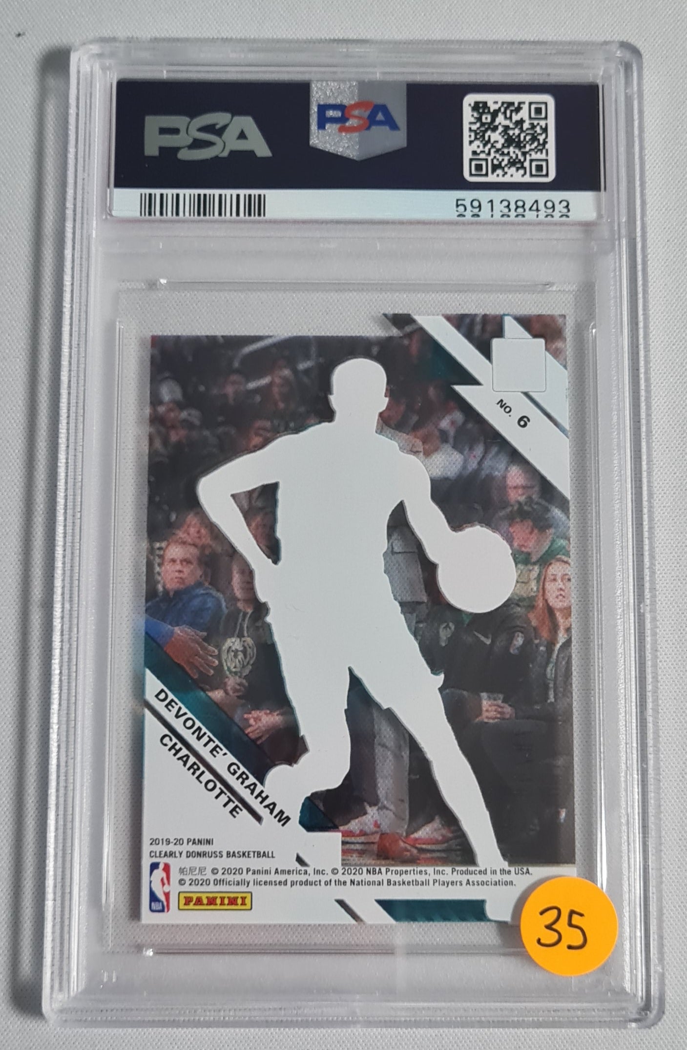 Devonte Graham - 2019 Panini Clearly Donruss #6 PSA 9 Hornets /99