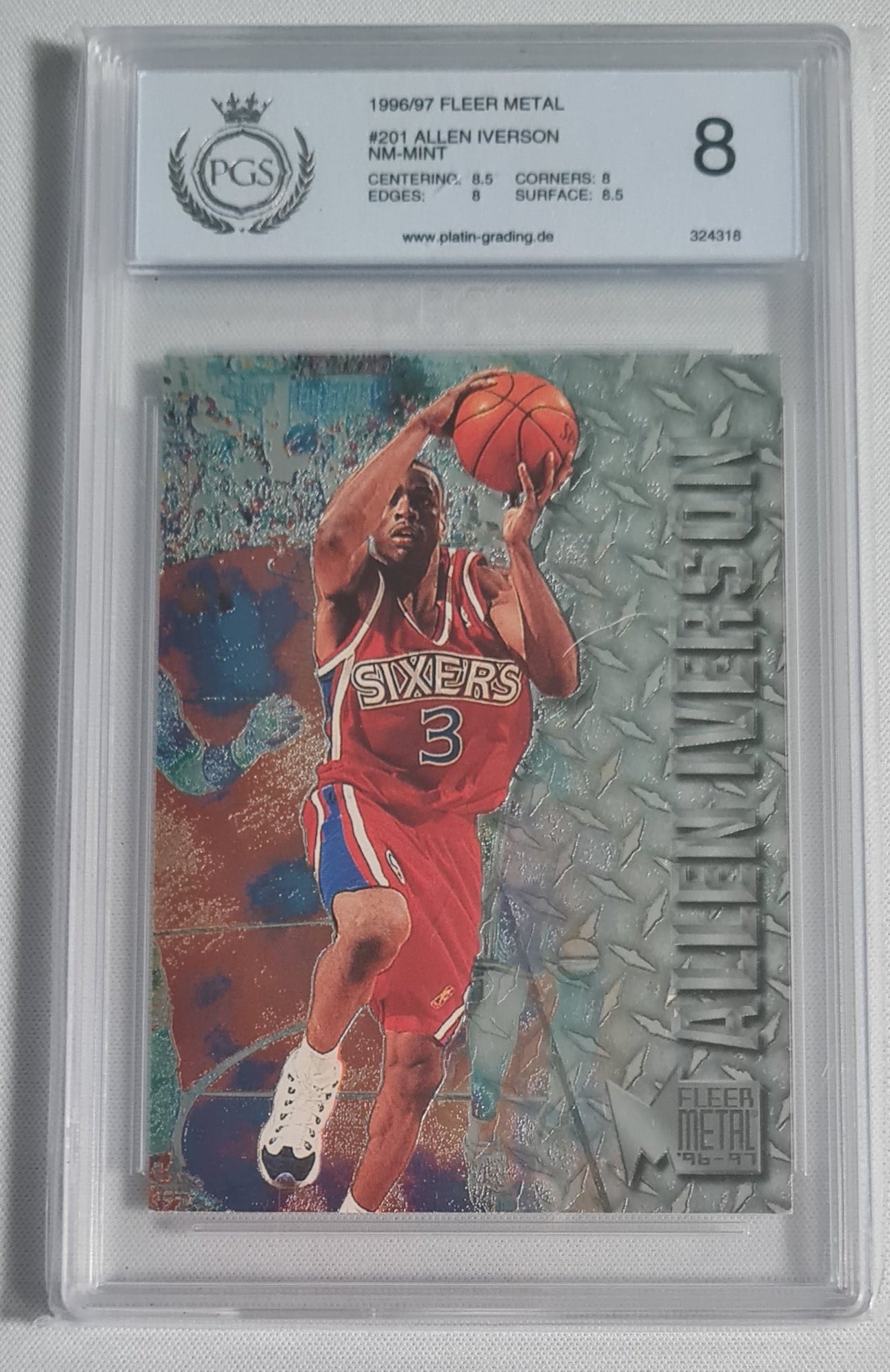 Allen Iverson - 1996/97 Fleer Metal #201 PGS 8 Basketball NBA Philadelphia 76ers