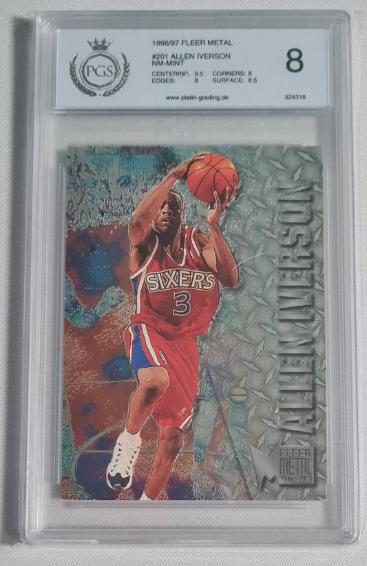 Allen Iverson - 1996/97 Fleer Metal #201 PGS 8 Basketball NBA Philadelphia 76ers