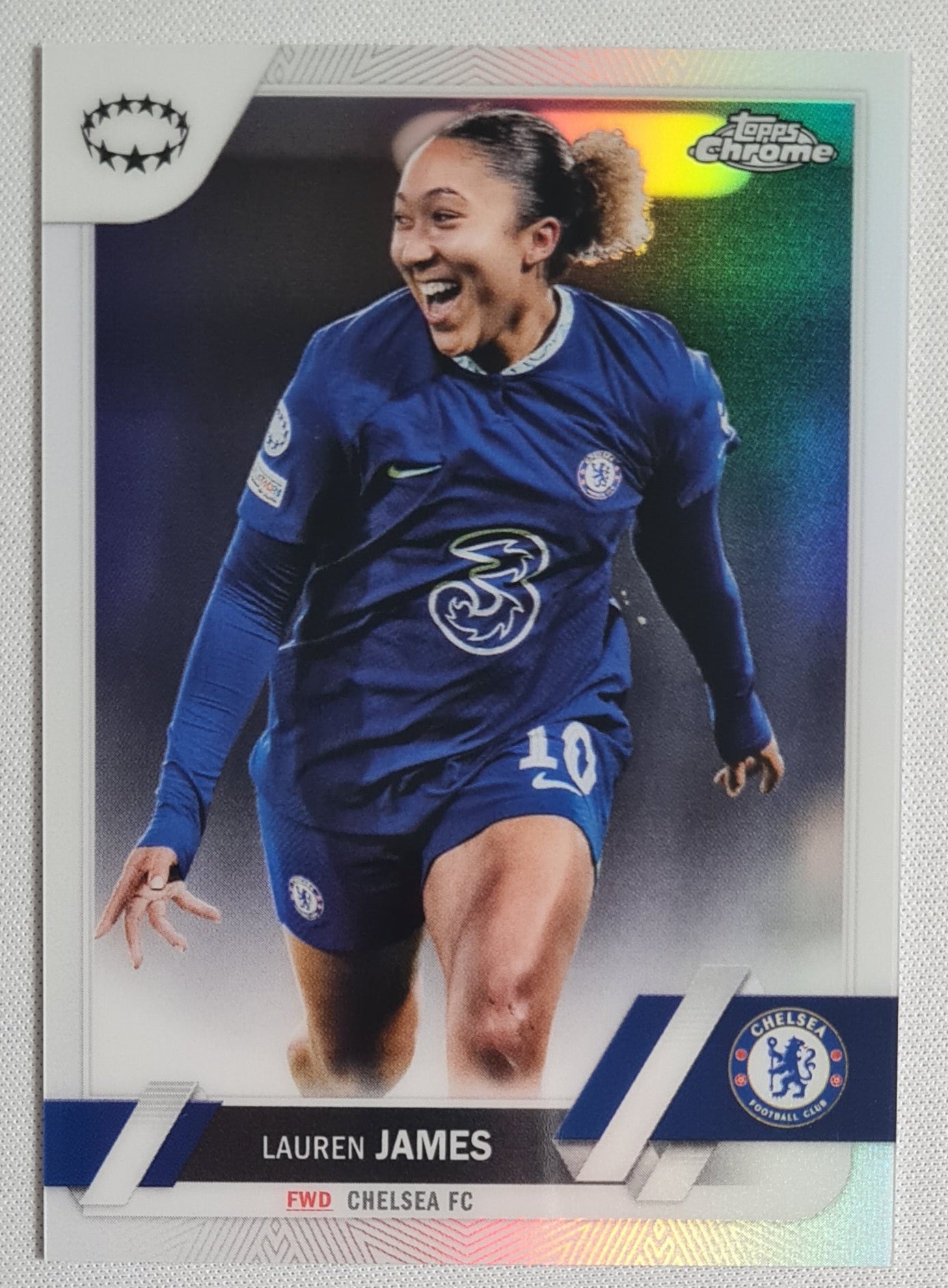 Lauren James - 2023 Topps Chrome #79 Chelsea FC Champions League Refractor