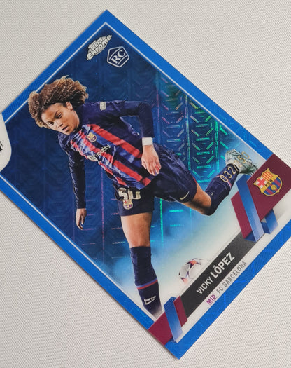 Vicky Lopez - 2023 Topps Chrome #2 FC Barcelona Women Champions League /250 Blue Refractor