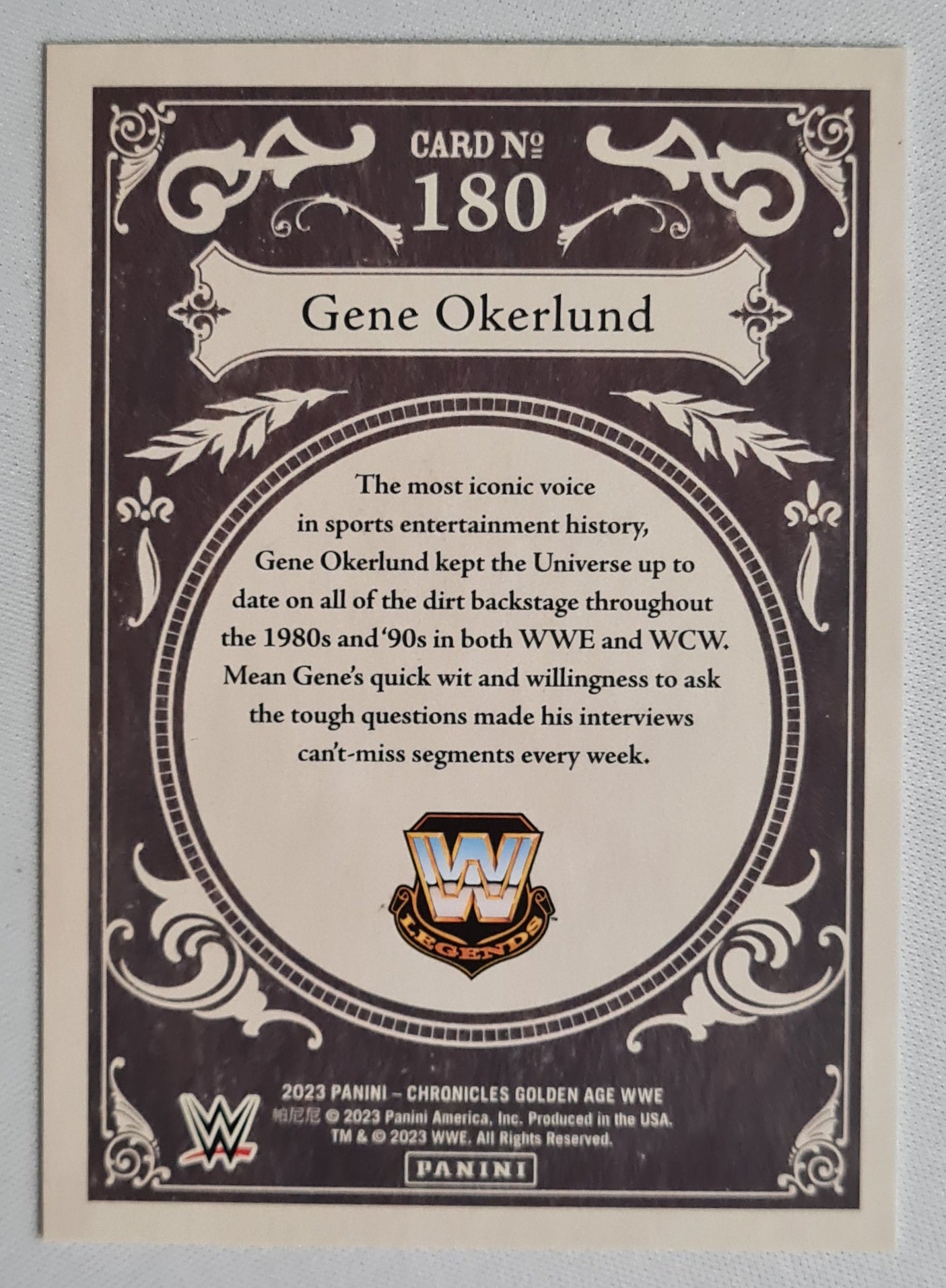 Gene Okerlund - 2023 Panini Chronicles Golden Age WWE #180