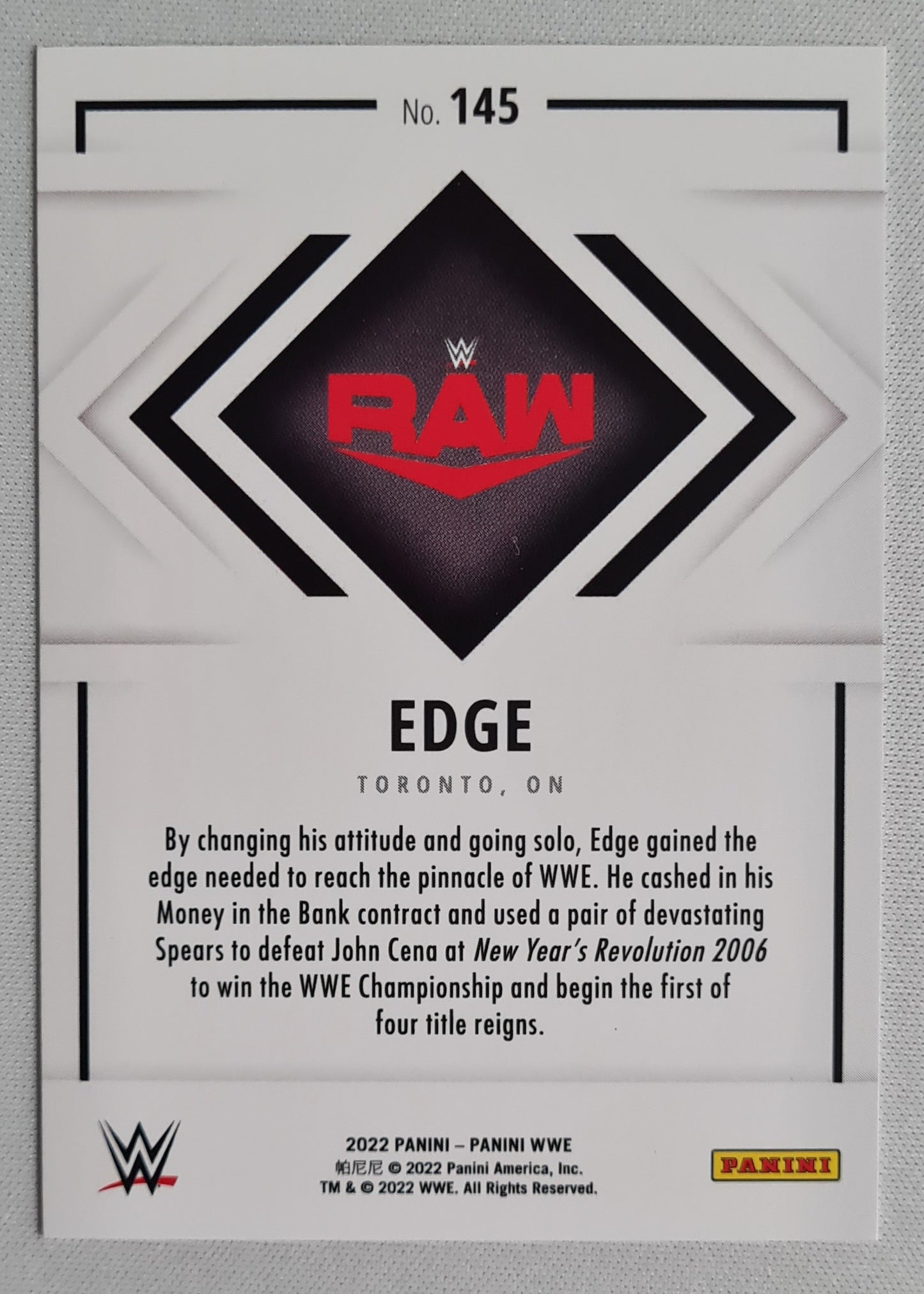Edge - 2022 Panini WWE RAW #145 Champions
