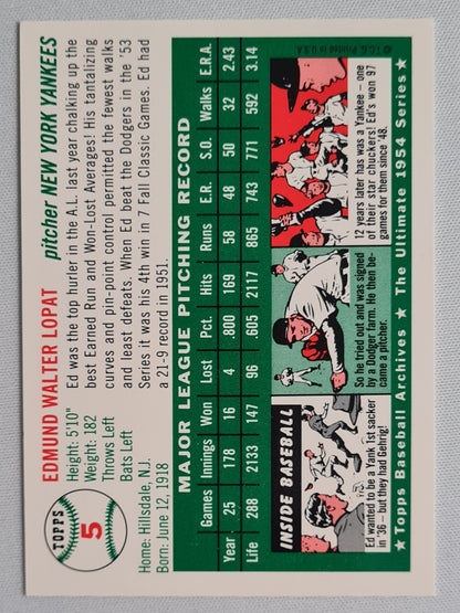 Ed Lopat - 1994 Topps The Ultimate 1954 Series Baseball #5 Yankees