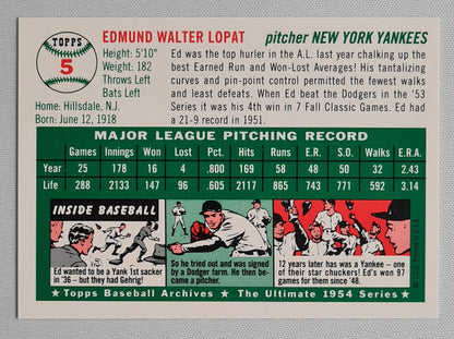 Ed Lopat - 1994 Topps The Ultimate 1954 Series Baseball #5 Yankees