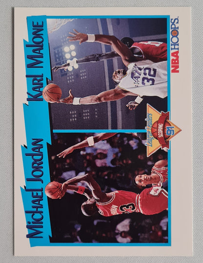 Michael Jordan & Karl Malone - 1981 NBA Hoops "League Leaders" #306