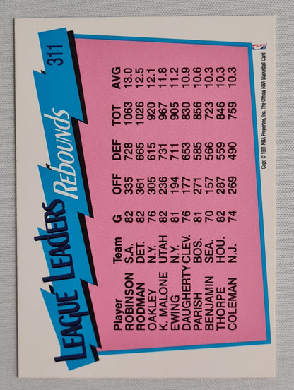 David Robinson & Dennis Rodman - 1981 NBA Hoops "League Leaders" #311
